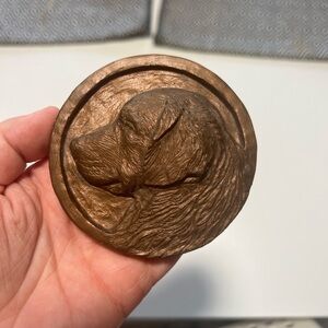 Bronze Medallion Dog Relief Wall Art